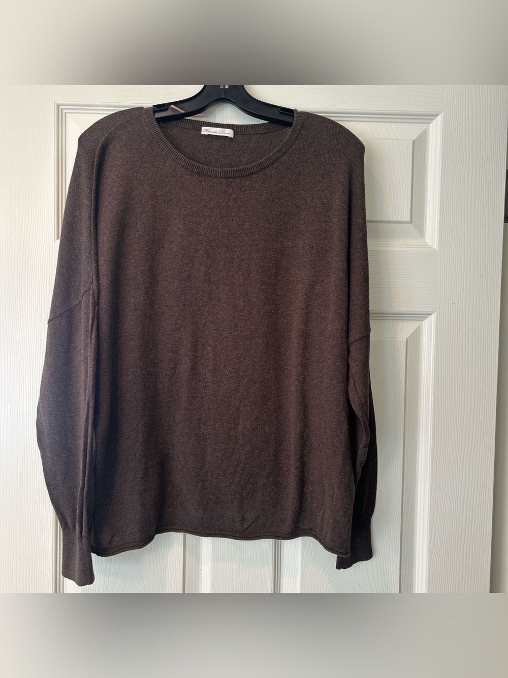 Minnie Rose Dark Brown Crewneck Sweater